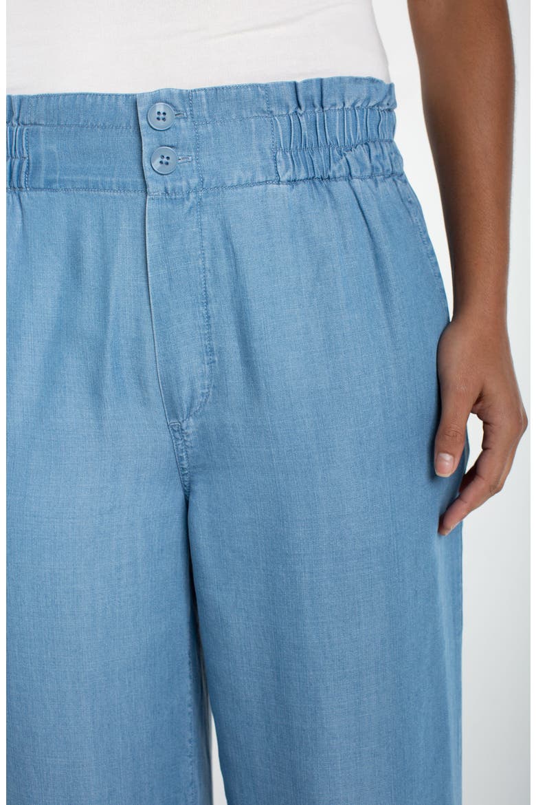 Cinch Waist Wide Leg Denim Pants, Alternate, color, SUNLIT BLUE