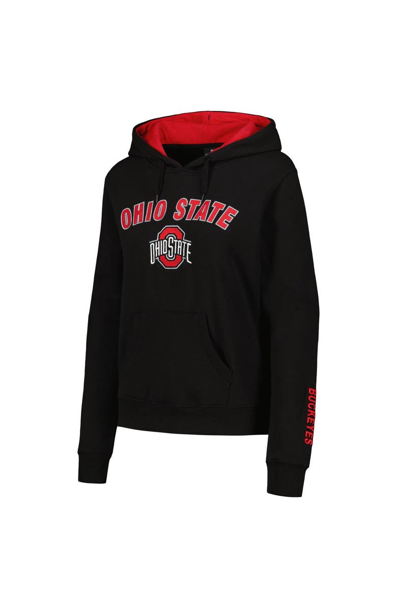 COLOSSEUM Women's Black Ohio State Buckeyes Arch & Logo 1 Pullover Hoodie, Alternate, color, Black