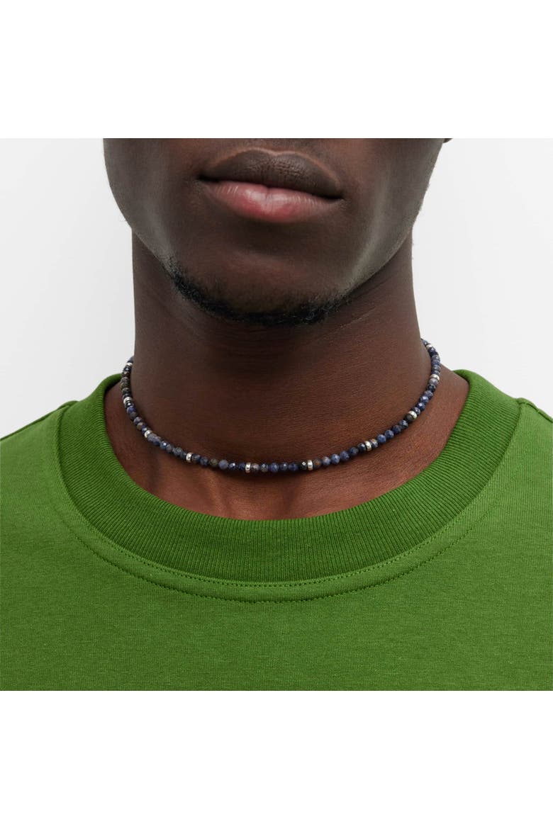 Gemstone Beaded Necklace With Sterling Silver Lobster Closure, Alternate, color, SAPPHIRE