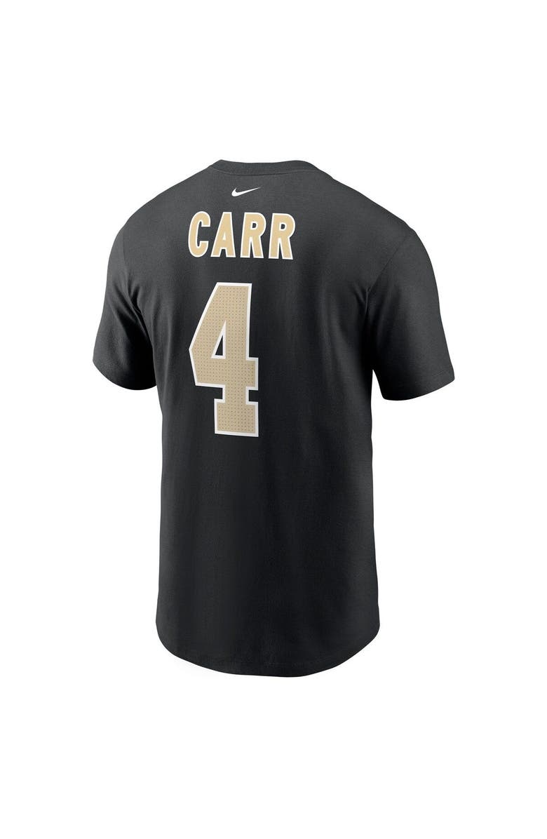 Nike Men's Nike Derek Carr Black New Orleans Saints Player Name & Number T-Shirt, Alternate, color,