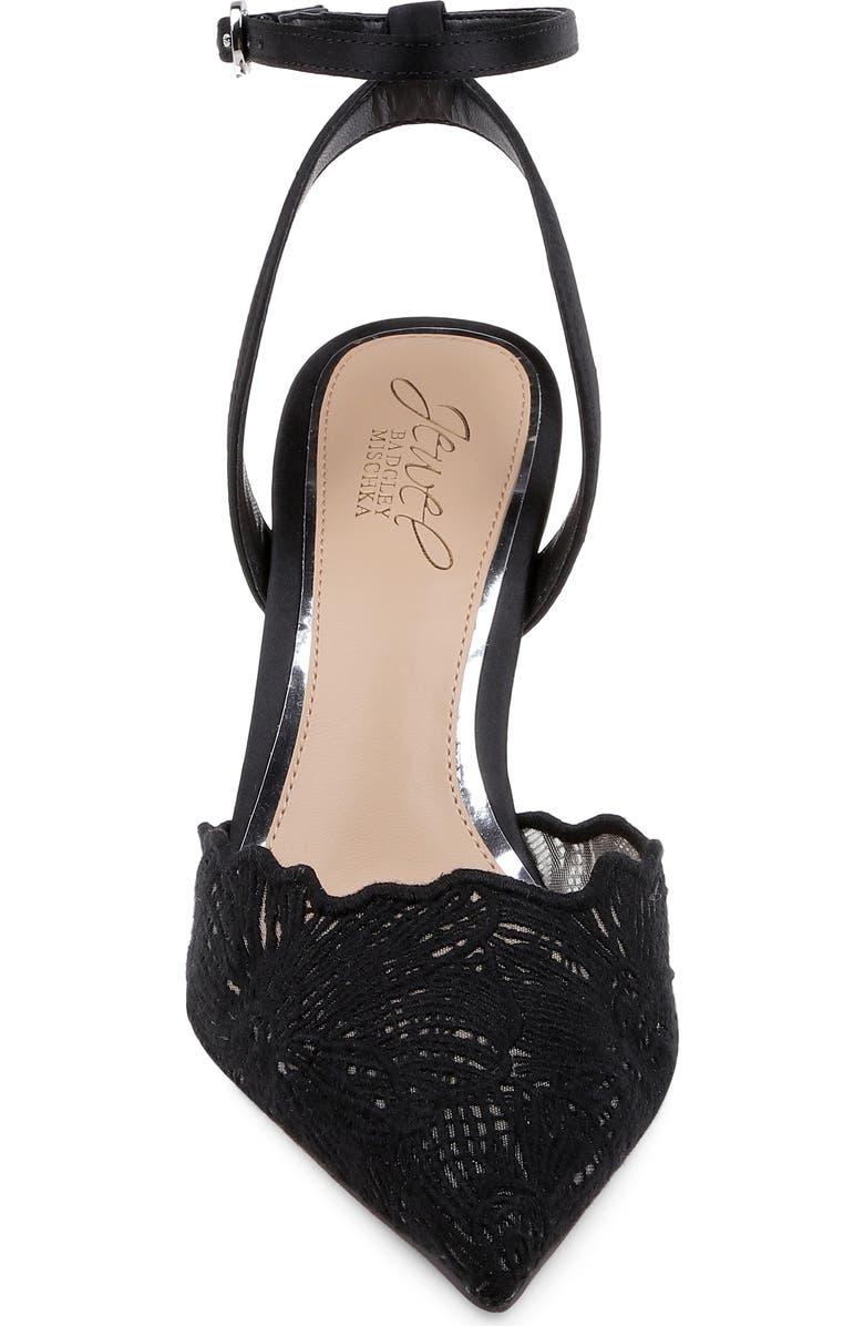 Jewel Badgley Mischka Zaima Ankle Strap Pump, Alternate, color, Black Satin