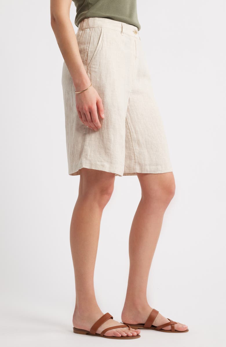 Caslon<sup>®</sup> Easy Waist Linen Bermuda Shorts, Alternate, color, 