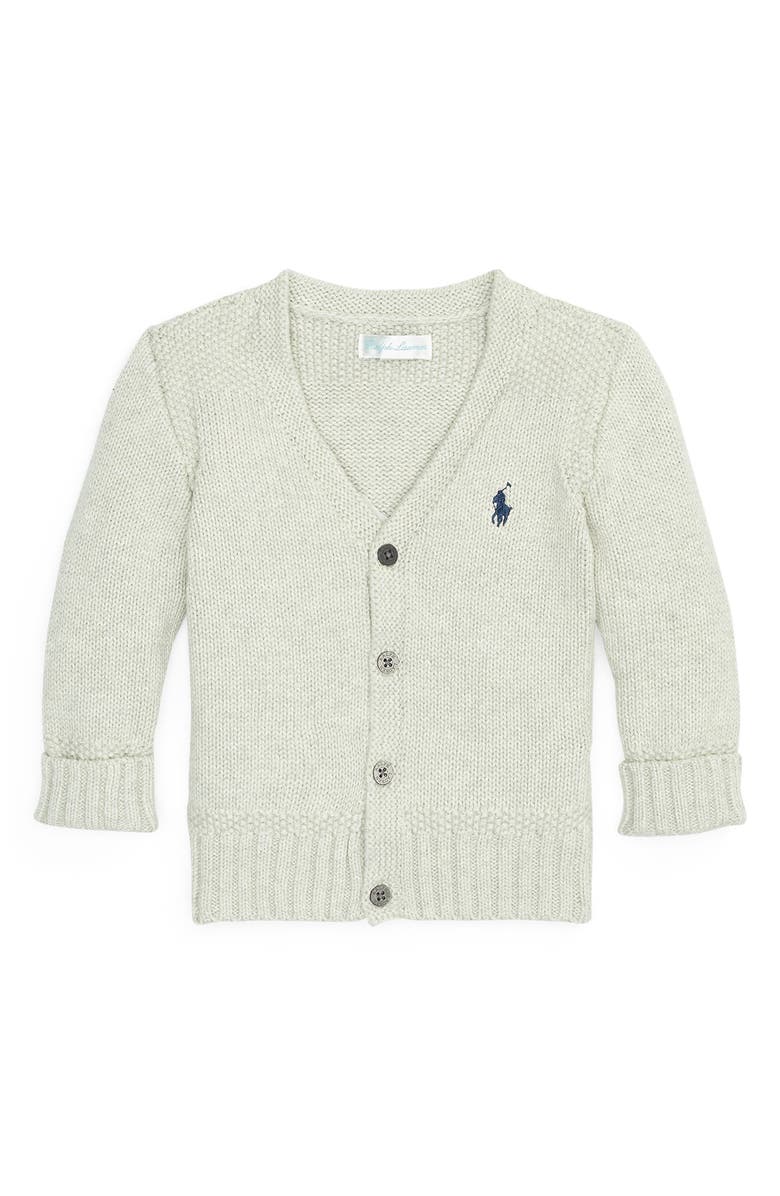 Ralph Lauren V-Neck Cardigan, Main, color, Light Sport Heather