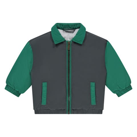 Color-Block Nylon Bomber Jacket