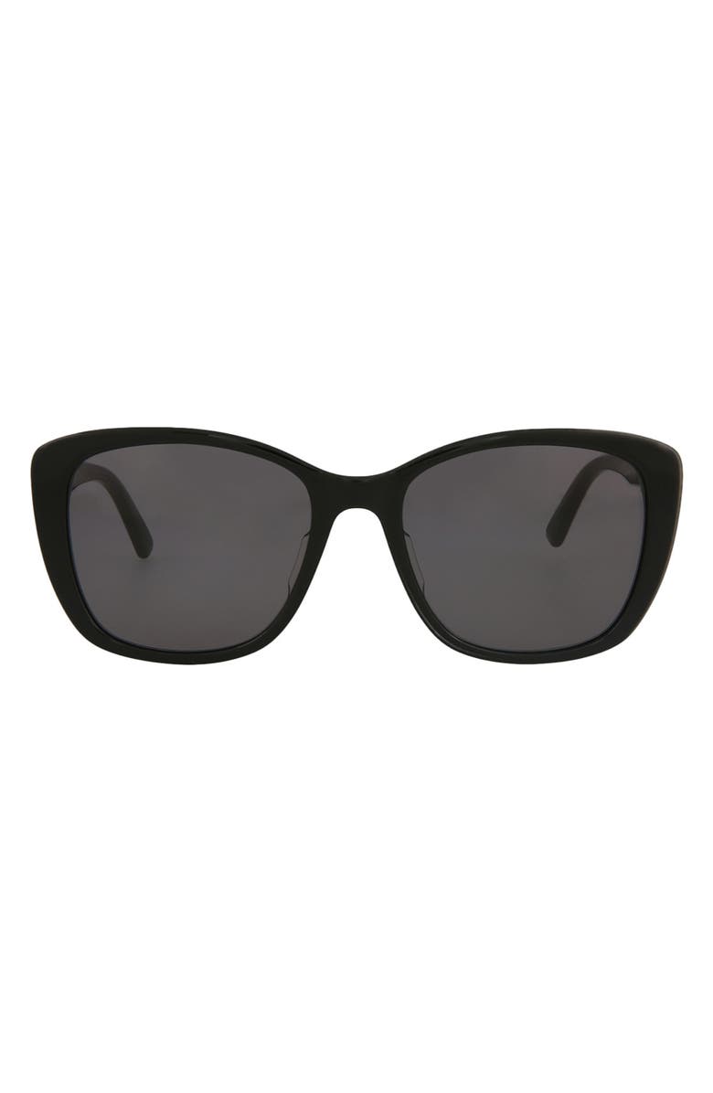 Bottega Veneta Cat Eye Sunglasses, Main, color, Black Black Grey