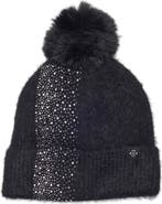 Nanette Lepore Embellished Faux Fur Pom Beanie