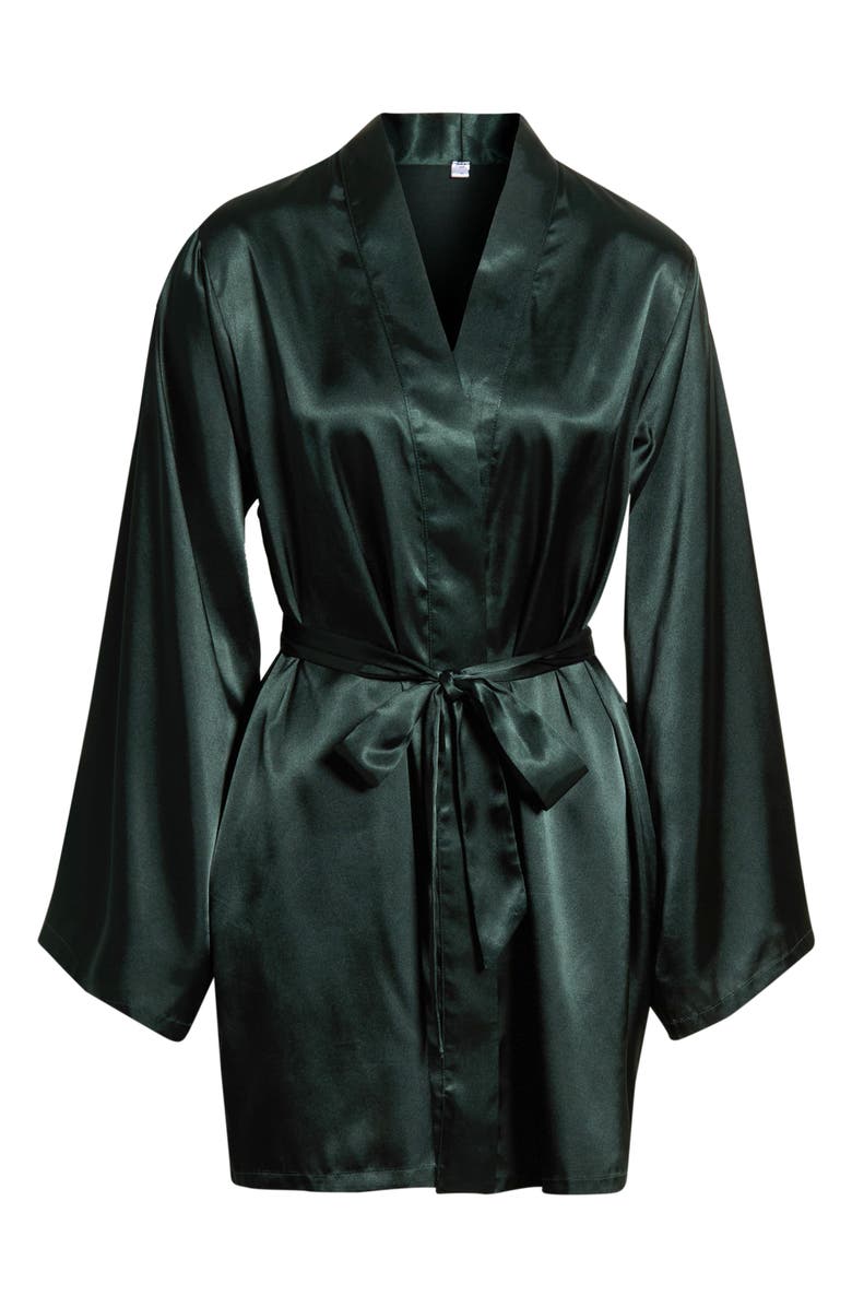 KILO BRAVA Satin Robe, Alternate, color, Forest Green