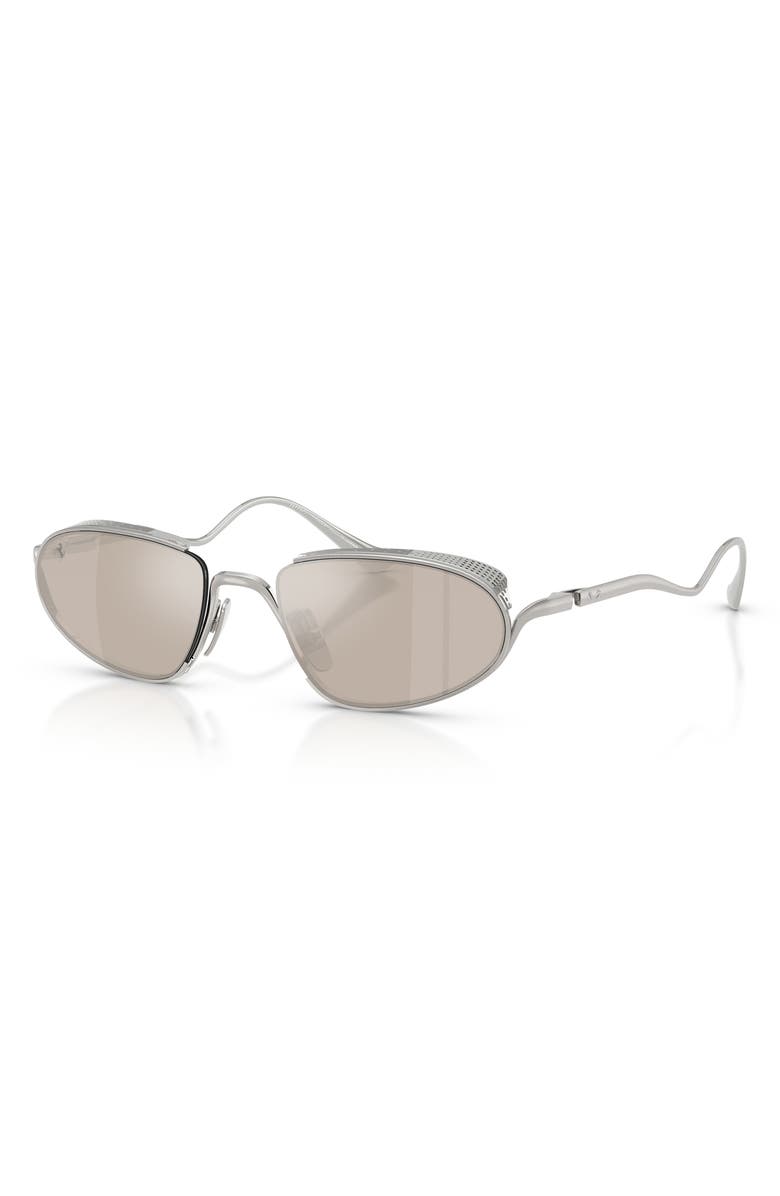 Ferrari 53mm Oval Sunglasses, Alternate, color, Silver / Grey