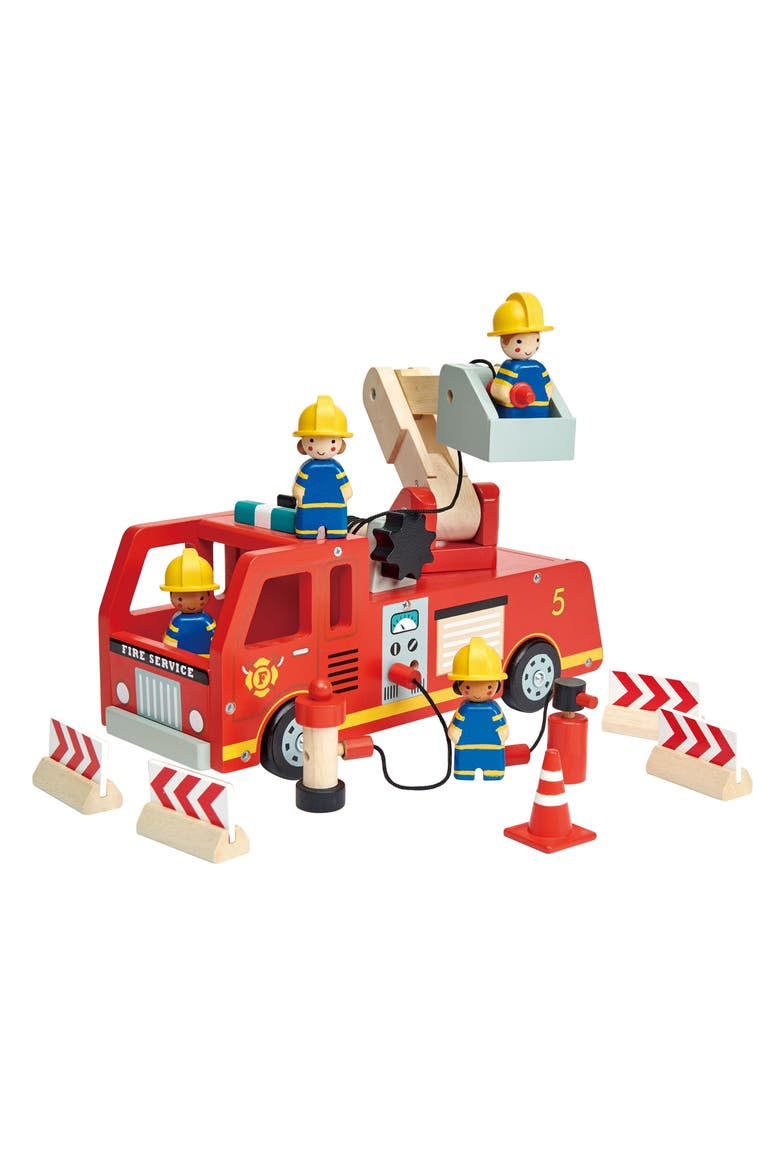 Fire Engine Wooden Playset, Main, color, MULTI