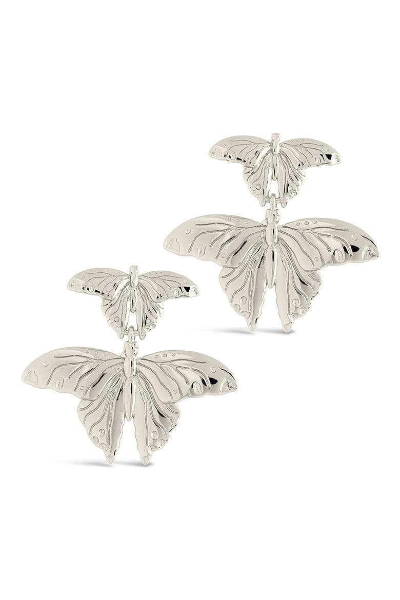 Rowena Butterfly Stud Earrings, Alternate, color, SILVER