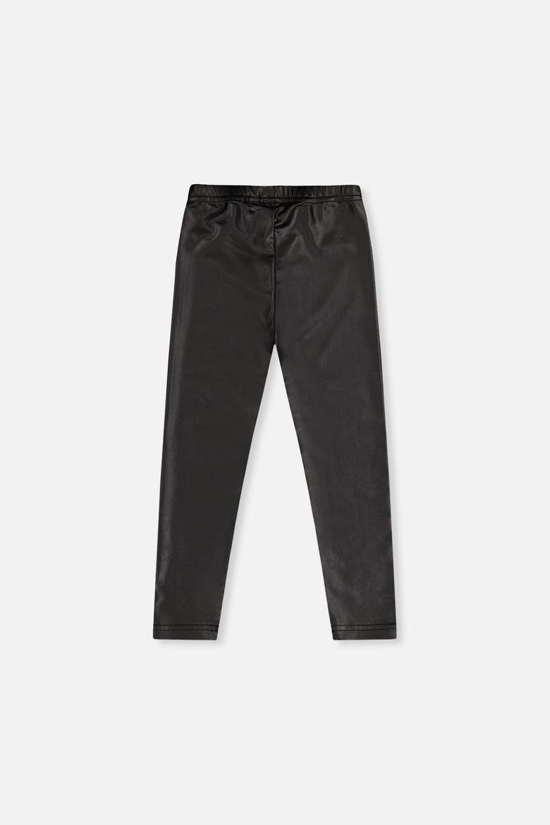 Faux Leather Elastic Waist Stretch Leggings, Alternate, color, Black