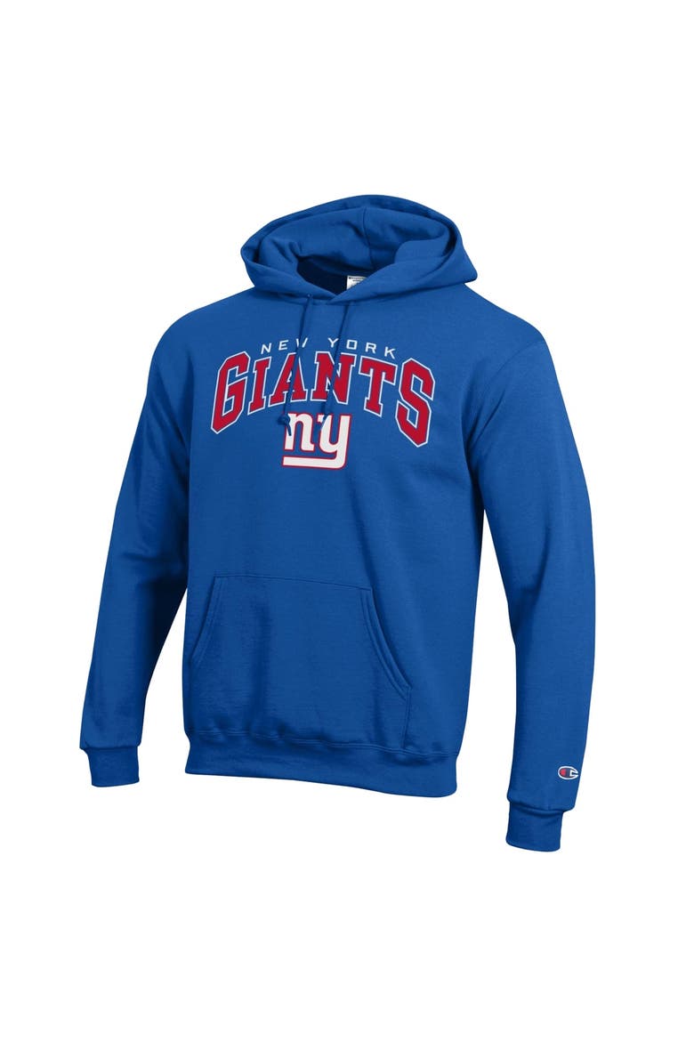 Men's Champion Royal New York Giants Powerblend Arch over Logo Hoodie, Alternate, color, Royal
