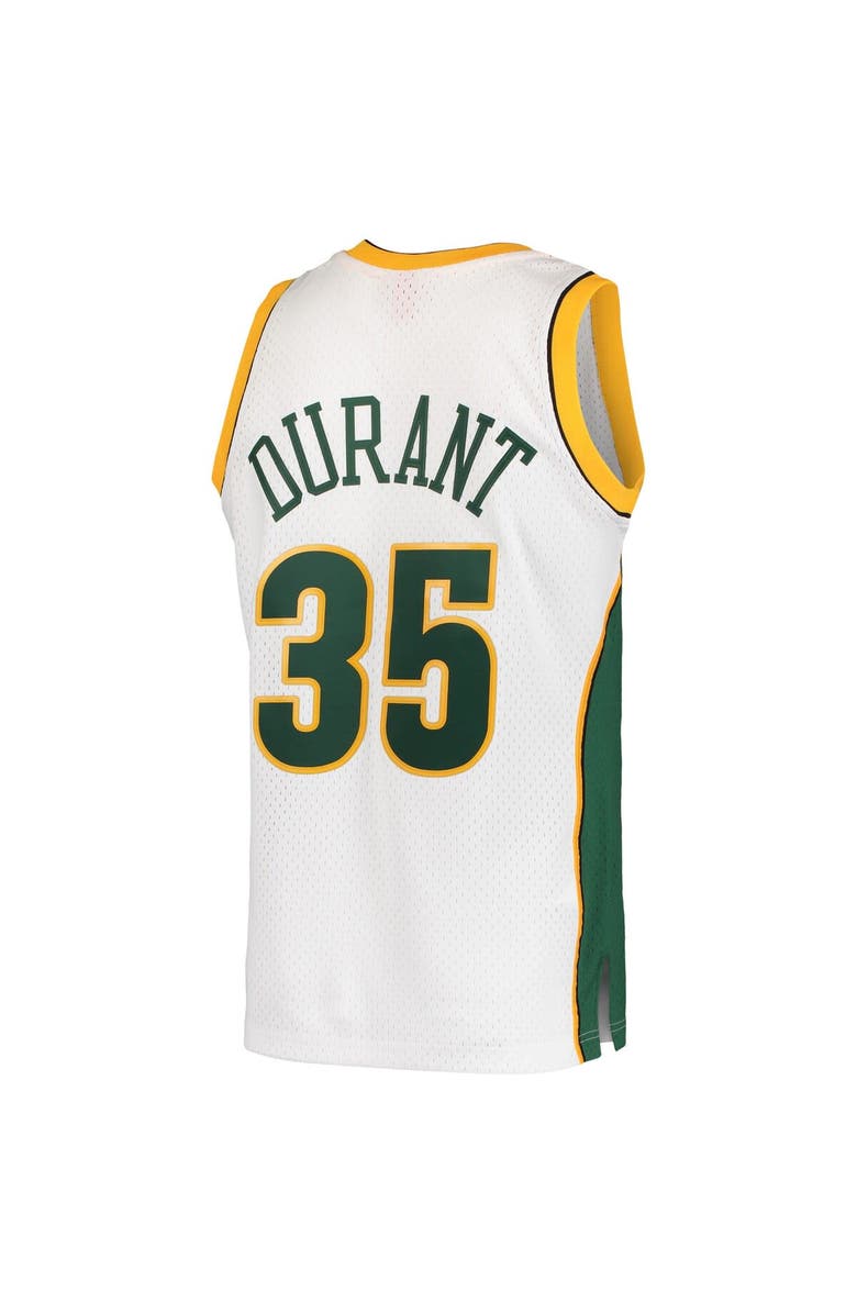 Mitchell & Ness Men's Mitchell & Ness Kevin Durant White Seattle SuperSonics Hardwood Classics Swingman Jersey, Alternate, color, 