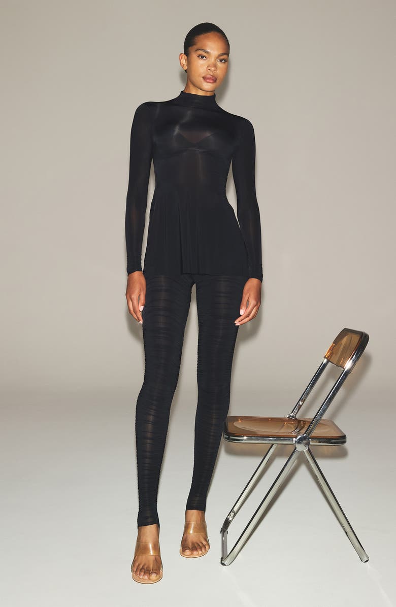 SKIMS Milky Sheer Tunic, Alternate, color, Obsidian