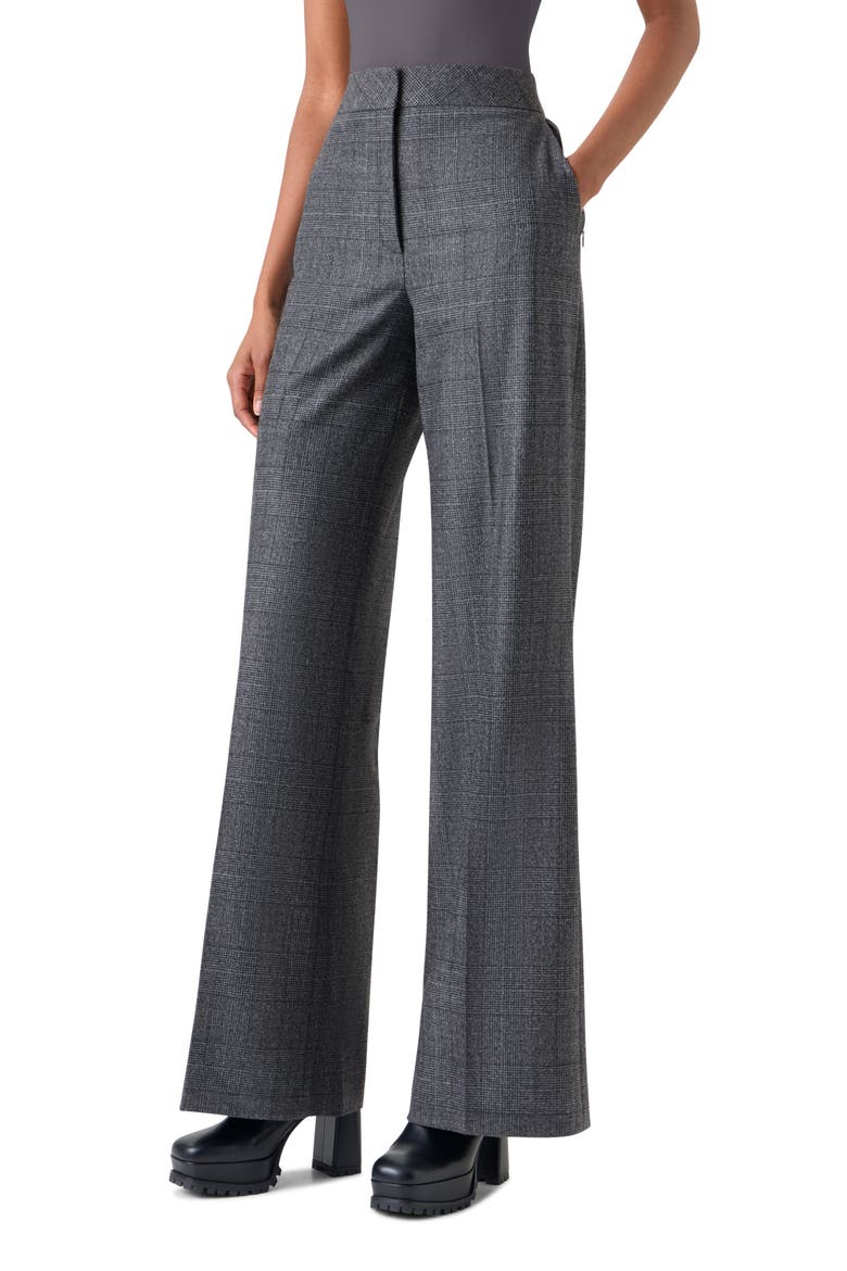 Fior Wool Flannel Trousers, Alternate, color, CHARCOAL-BLACK