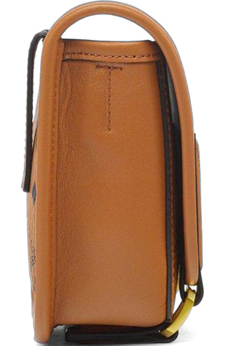 MCM Aren Messenger Bag in Visetos, Alternate, color, Cognac