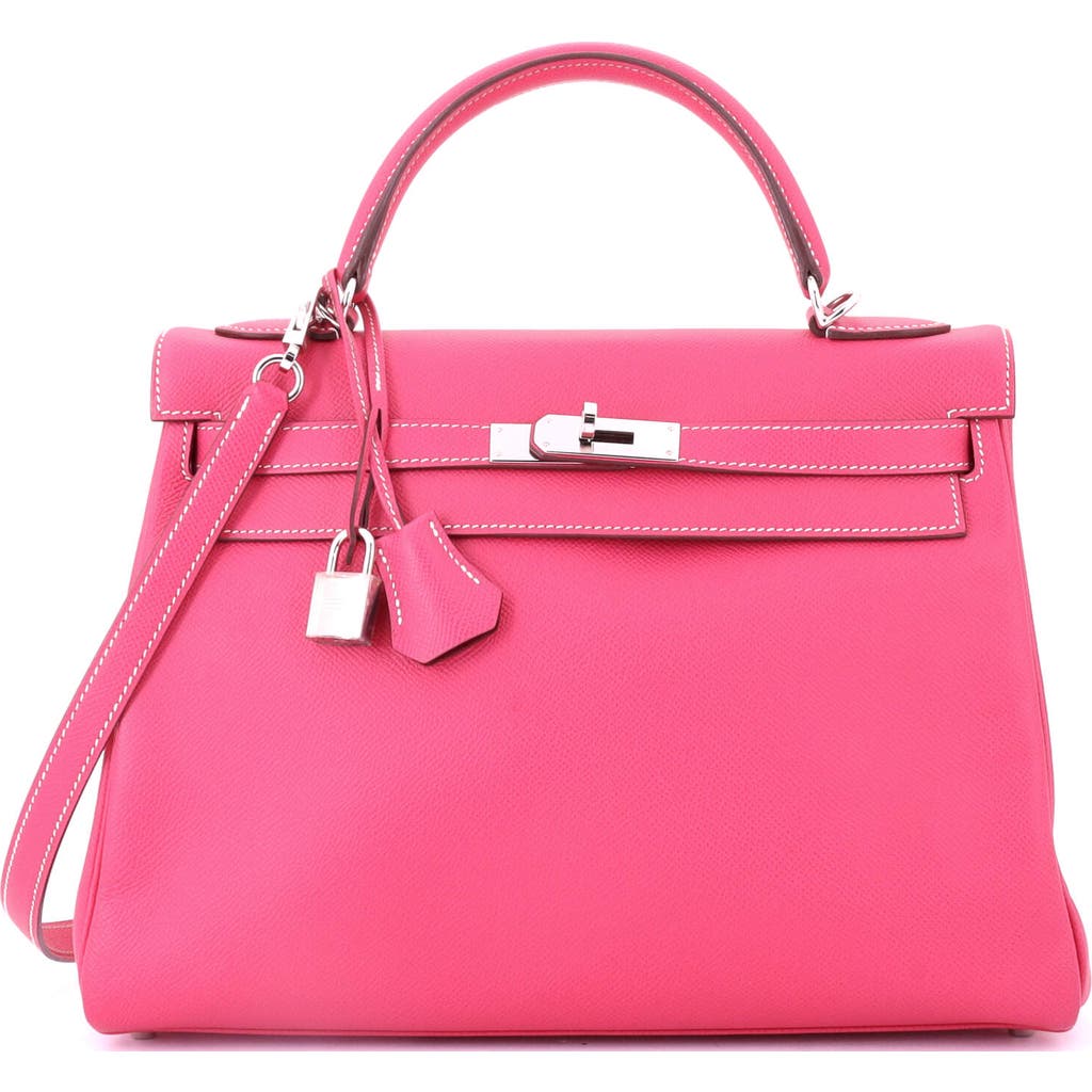 Pre-owned Hermes Hermes Kelly Handbag Pink Epsom With Palladium Hardware 32