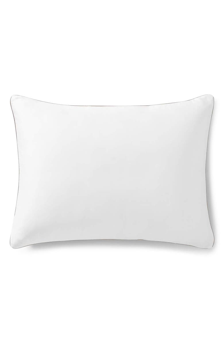 Sunday Citizen Set of 2 Contrast Piping Shams, Main, color, White / Taupe