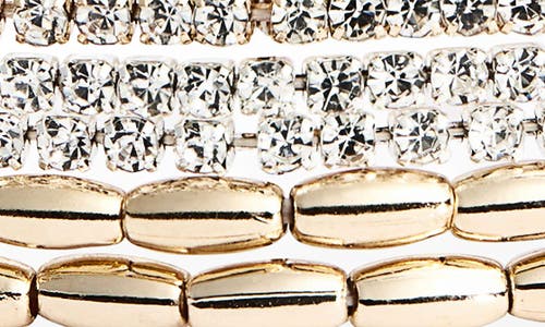 Cara Set Of 8 Stretch Bracelets In Gold