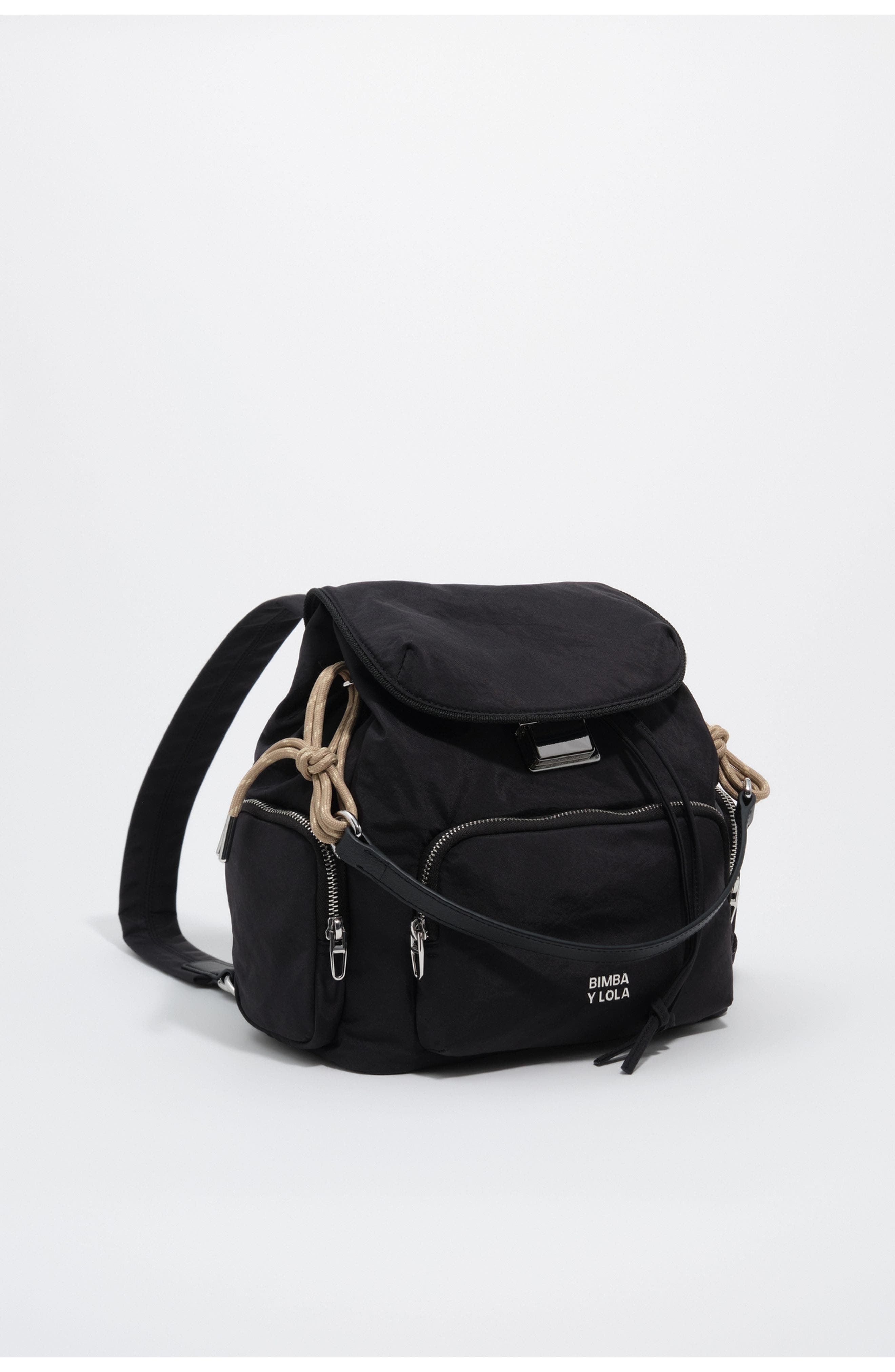 Nylon Pocket Backpack, Main, color, BLACK