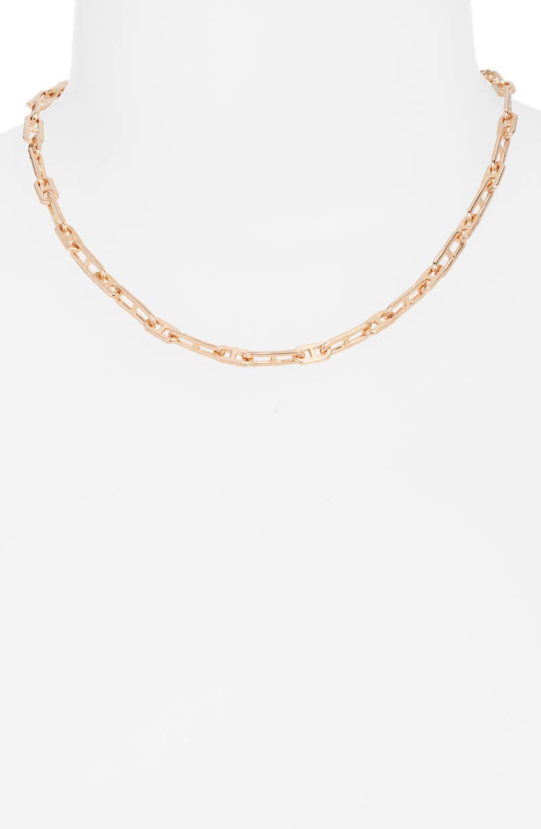 SHYMI Bar Paper Clip Chain Necklace, Alternate, color, Gold
