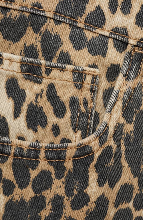 Mango Leopard Print High Waist Bermuda Shorts In Brown