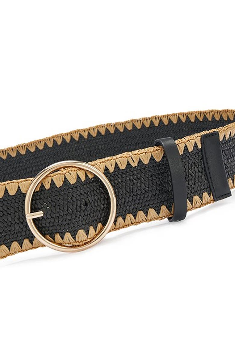 LASCANA Women's Contrast Waist Belt, Alternate, color, Beige & Black