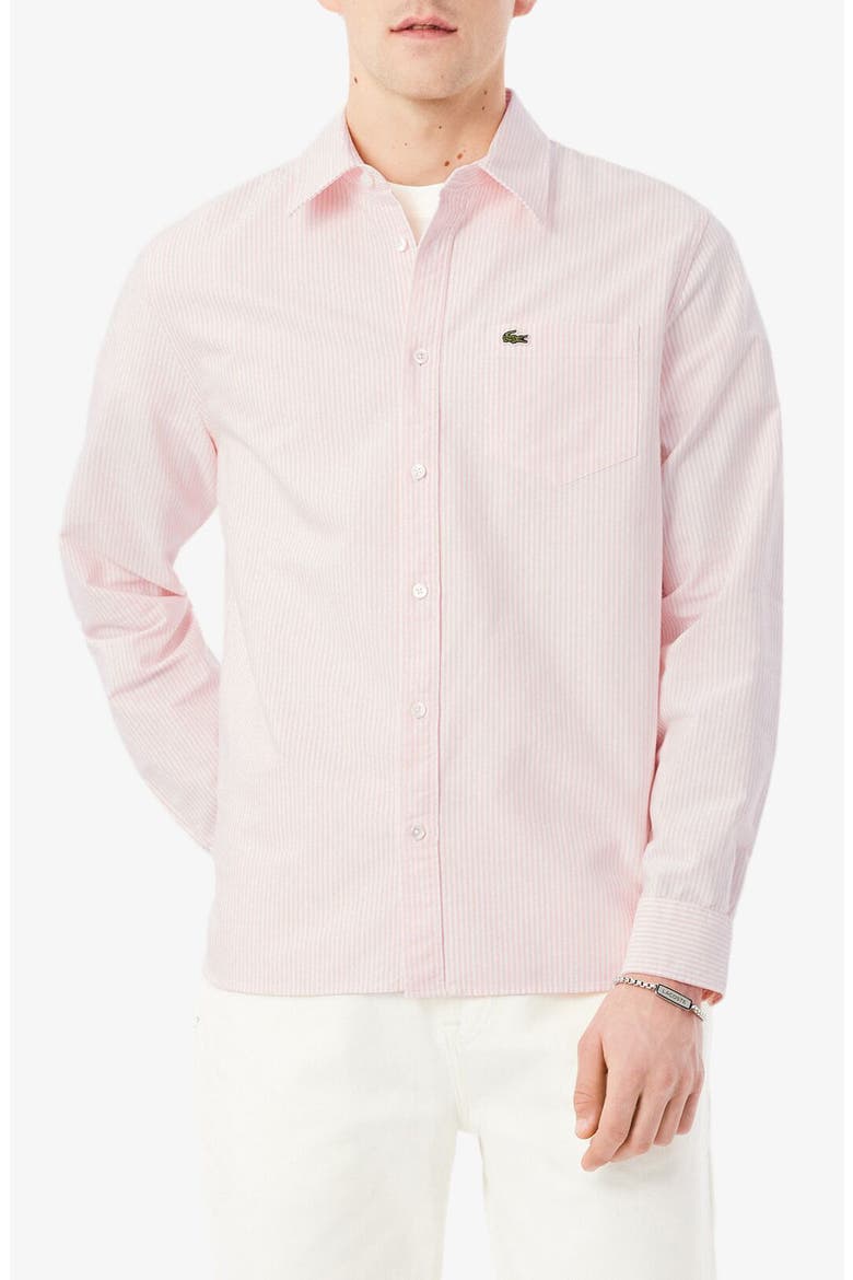 Essentials Stripe Cotton Button-Up Oxford Shirt, Main, color, MIAMI/ WHITE