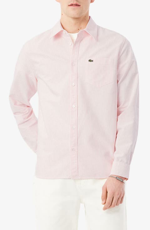 Essentials Stripe Cotton Button-Up Oxford Shirt
