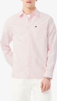 Lacoste Essentials Stripe Cotton Button-Up Oxford Shirt