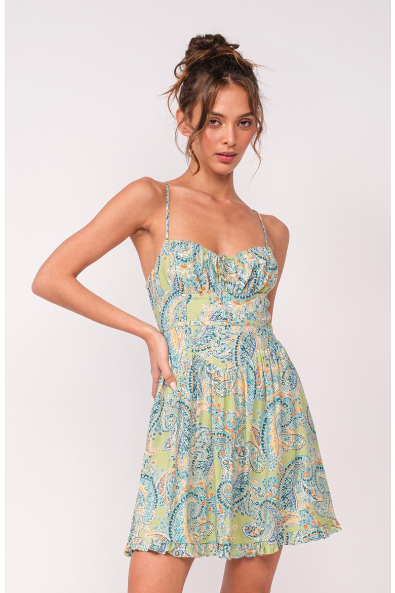 Sweetheart Neck Minidress, Alternate, color, GREEN