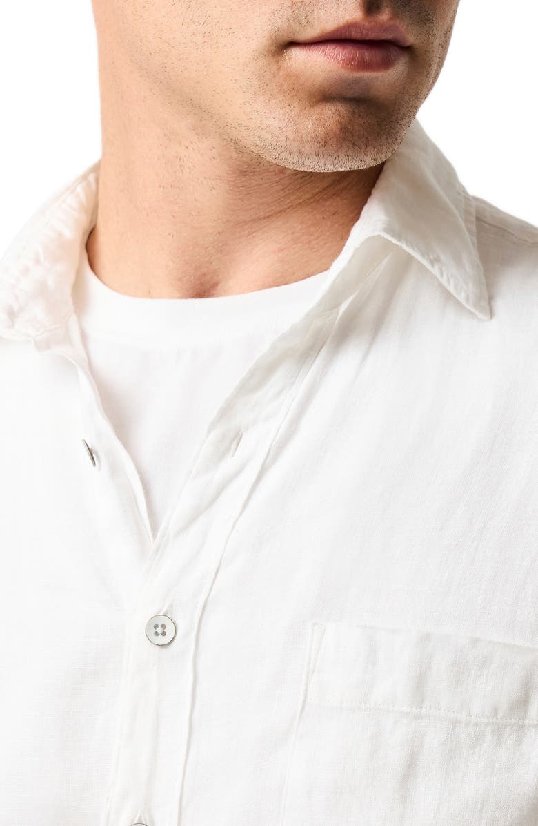 Rodd & Gunn Coromandel Button-Up Linen Shirt, Alternate, color, Snow
