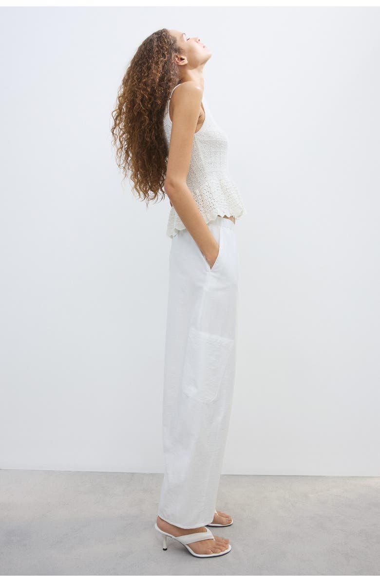 H&M Balloon-leg cargo pants, Alternate, color, Ivory