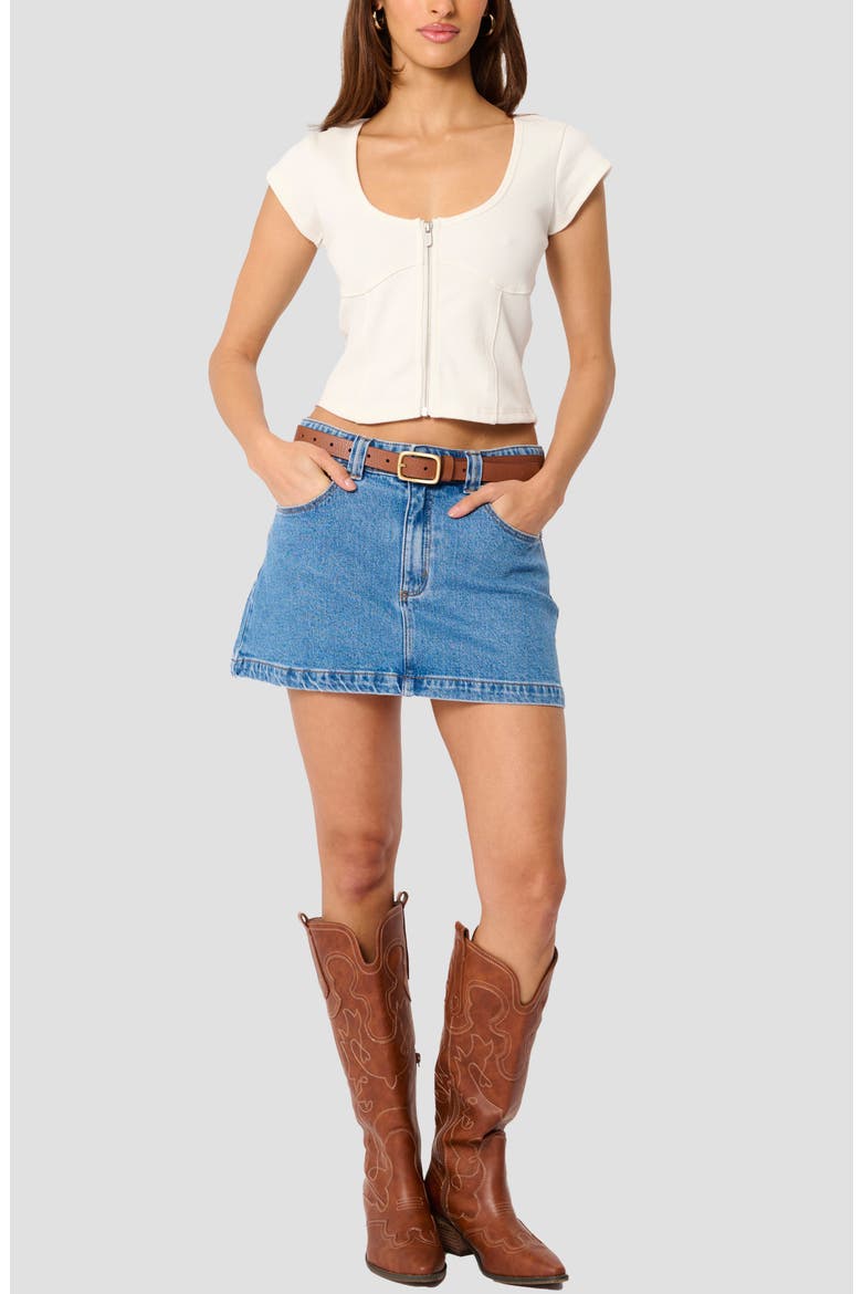 Jody A-Line Denim Skirt, Alternate, color, DEBBIE