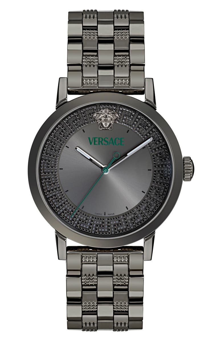 Versace Albireo Bracelet Watch, 40mm, Main, color, Gunmetal