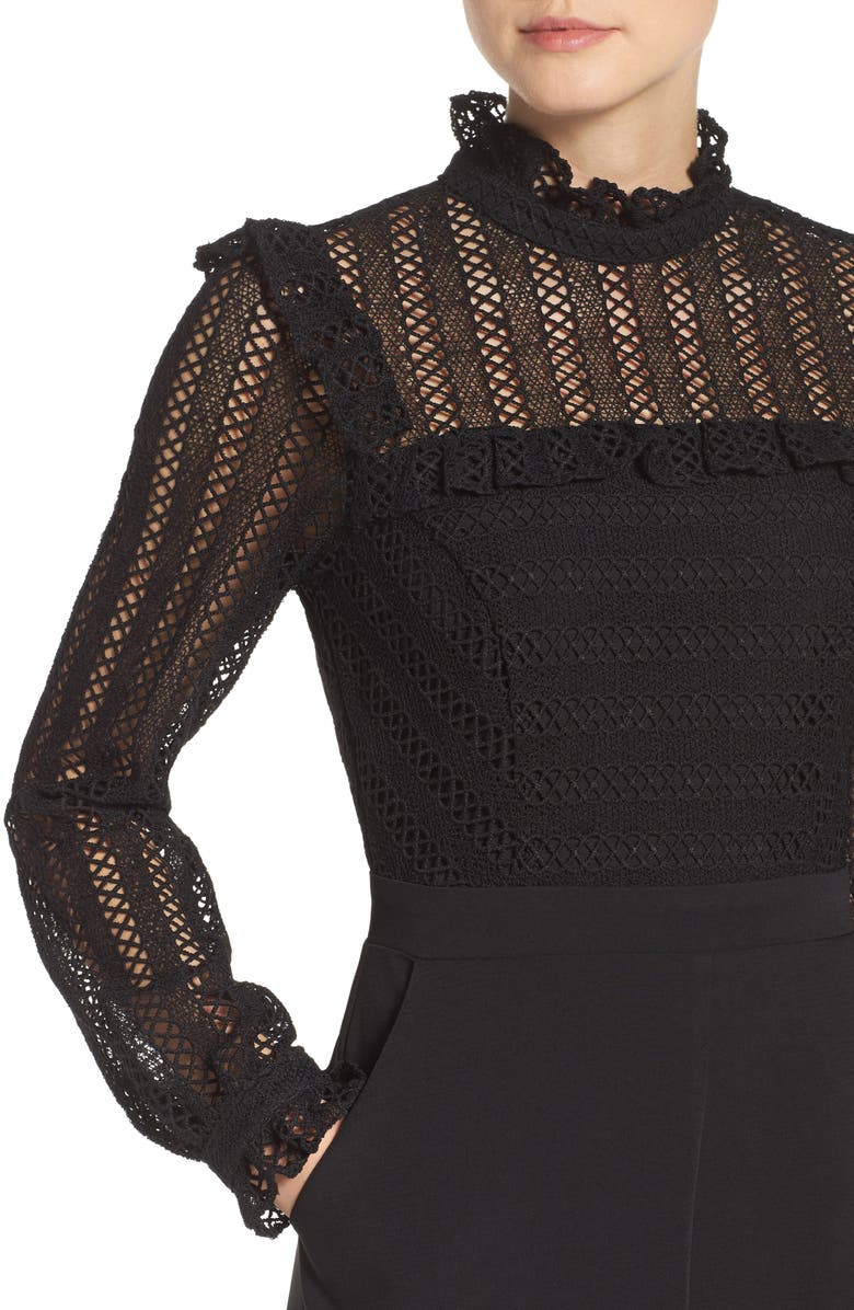 Adelyn Rae Mixed Media Jumpsuit, Alternate, color, 