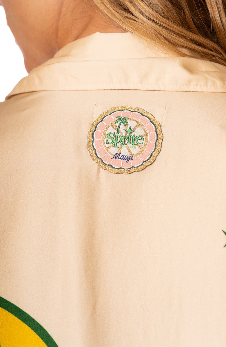 Maaji Octavia Crop Cover-Up Shirt, Alternate, color, Open Beige