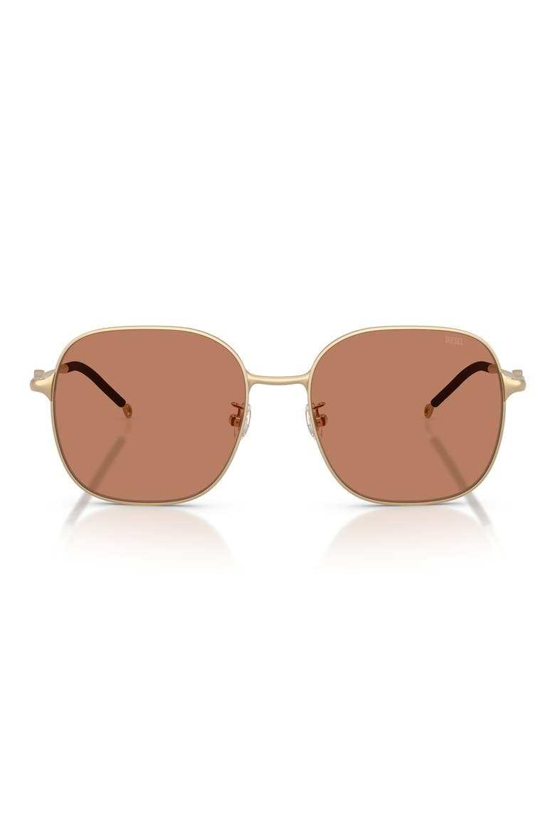 55mm Square Sunglasses, Main, color, MATTE GOLD / BROWN