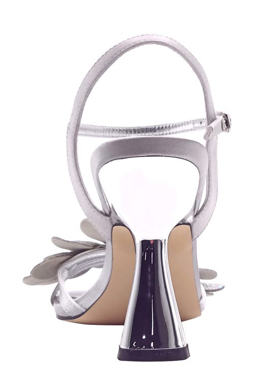 Lady Couture Lust Floral Ankle Strap Sandal In Silver