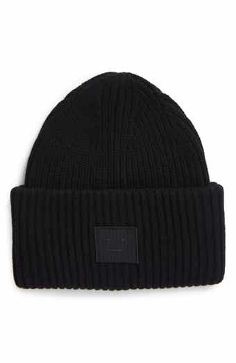 Acne Studios Pansy Face Patch Rib Wool Beanie Nordstrom