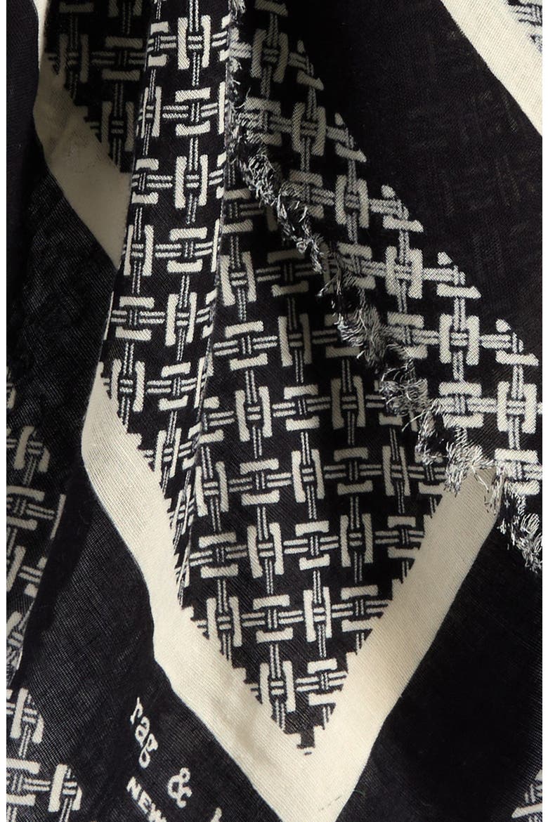 Mira Print Scarf, Alternate, color, BLACK