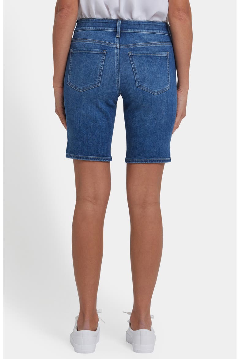 Ella Side Slit Denim Shorts, Alternate, color, OPERA BLUE