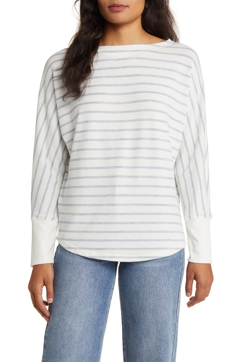 Caslon<sup>®</sup> Stripe Dolman Sleeve Top, Main, color, 