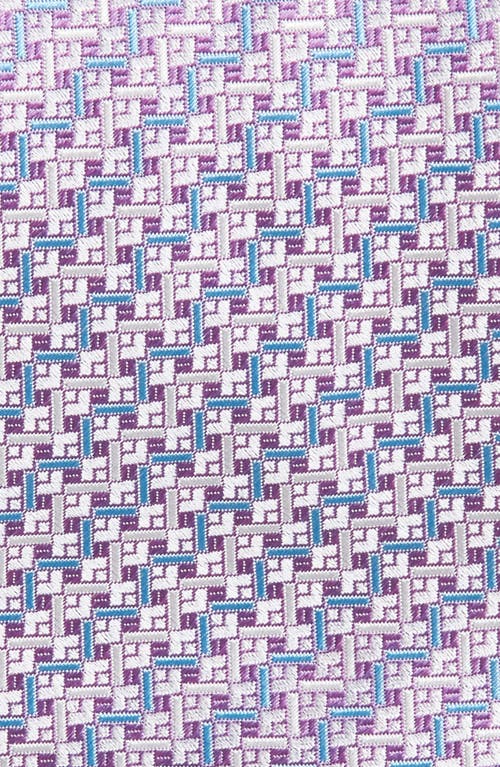 Canali Pattern Silk Tie In Lt Purple