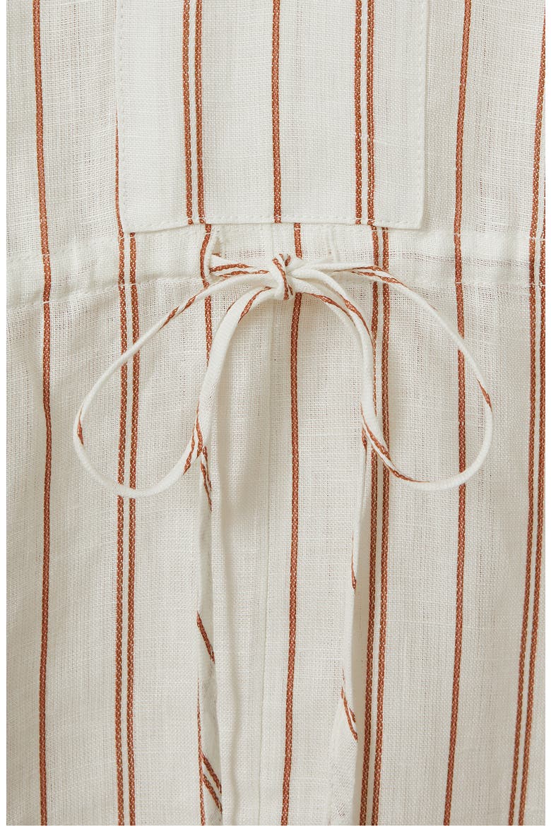 Romy Linen & Cotton Cover-Up Tunic, Alternate, color, CREAM/ BROWN