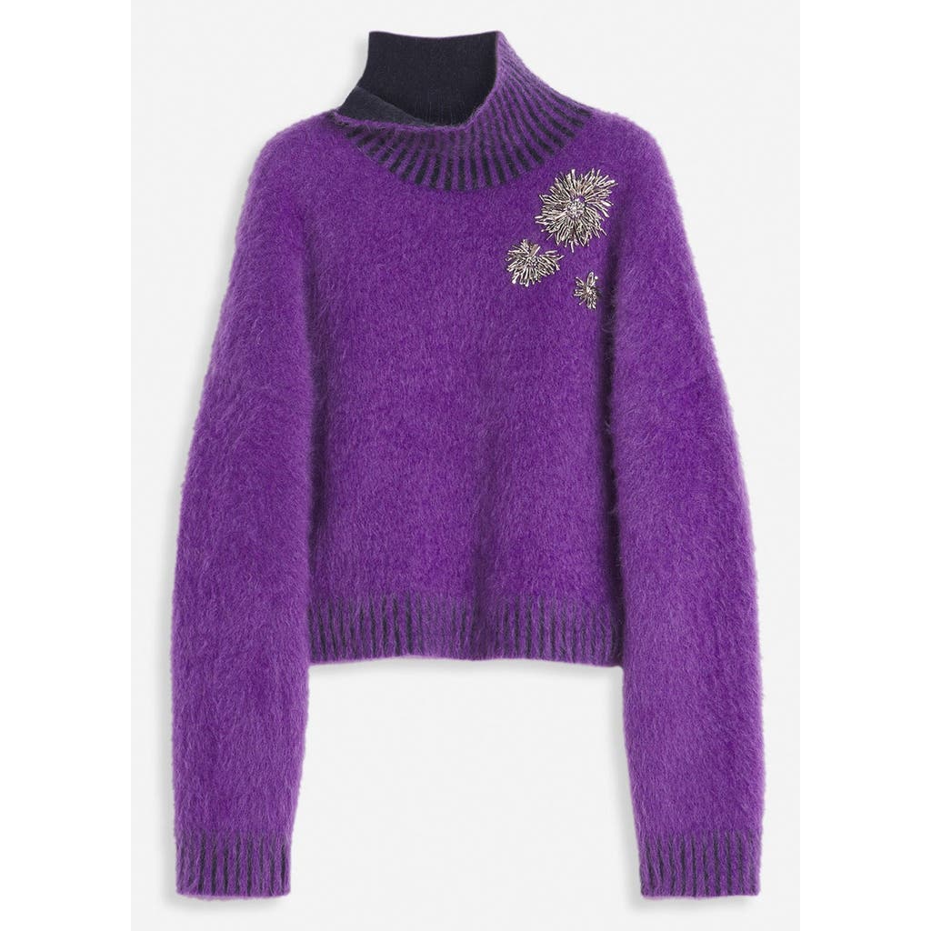 Lanvin Brushed-effect Sweater In Anemone