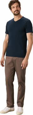 Pact Luxe Stretch Jersey Slim V-Neck Tee