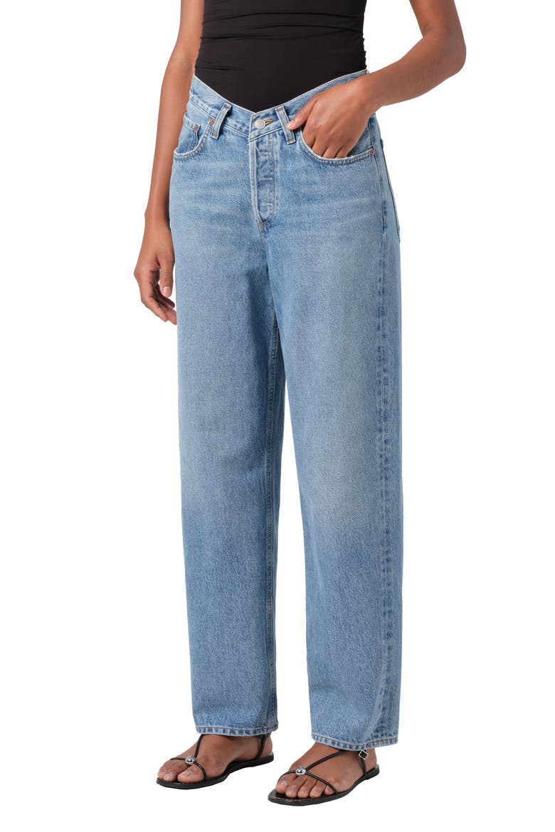 V-Waist Baggy Straight Leg Jeans, Alternate, color, FAIRWAY