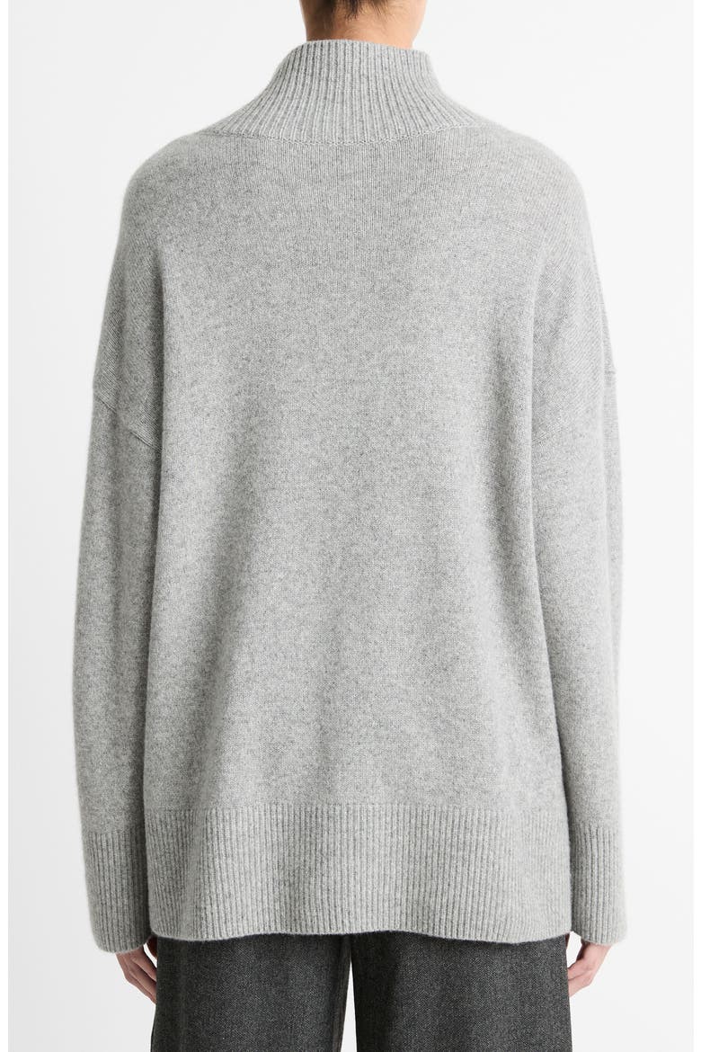 Funnel Neck Wool & Cashmere Sweater, Alternate, color, HEATHER SILVER DUST
