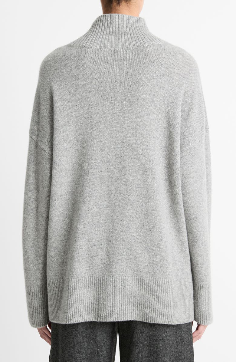 Vince Funnel Neck Wool & Cashmere Sweater, Alternate, color, Heather Silver Dust